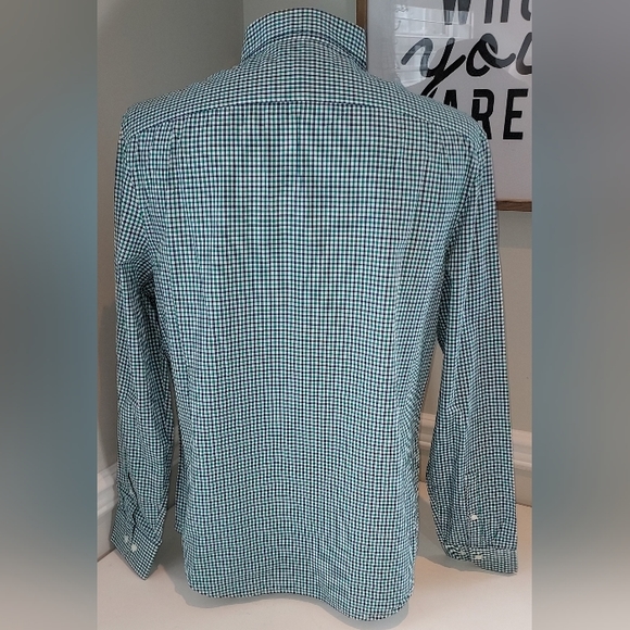 Penguin Ultra Marine & Green Plaid Collared Button Down Dress Shirt NWT - Picture 5 of 6